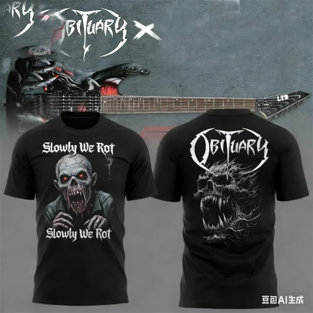 Vintage Fashion Obituaries - Camiseta 3D Estampada Vintage Rock Obituary