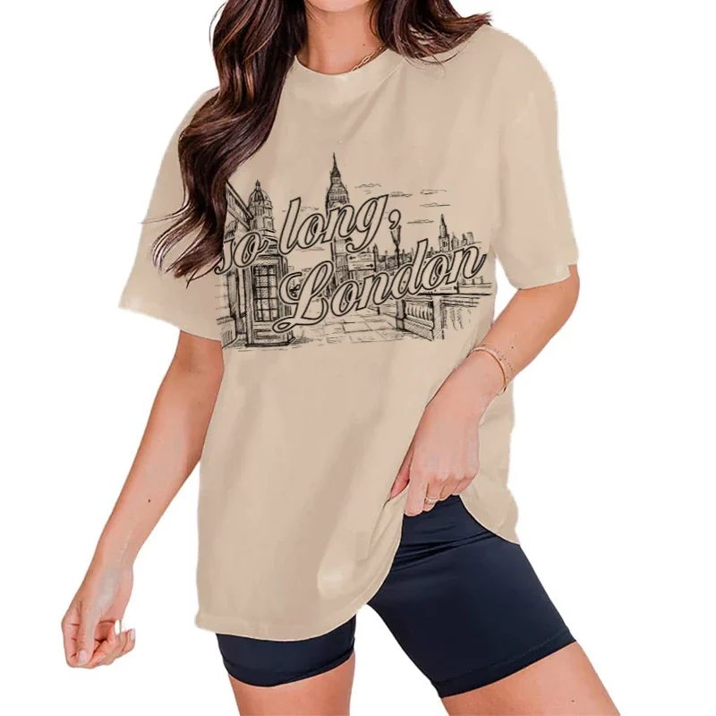 Vintage Fashion London - Então longo londres vintage camiseta na