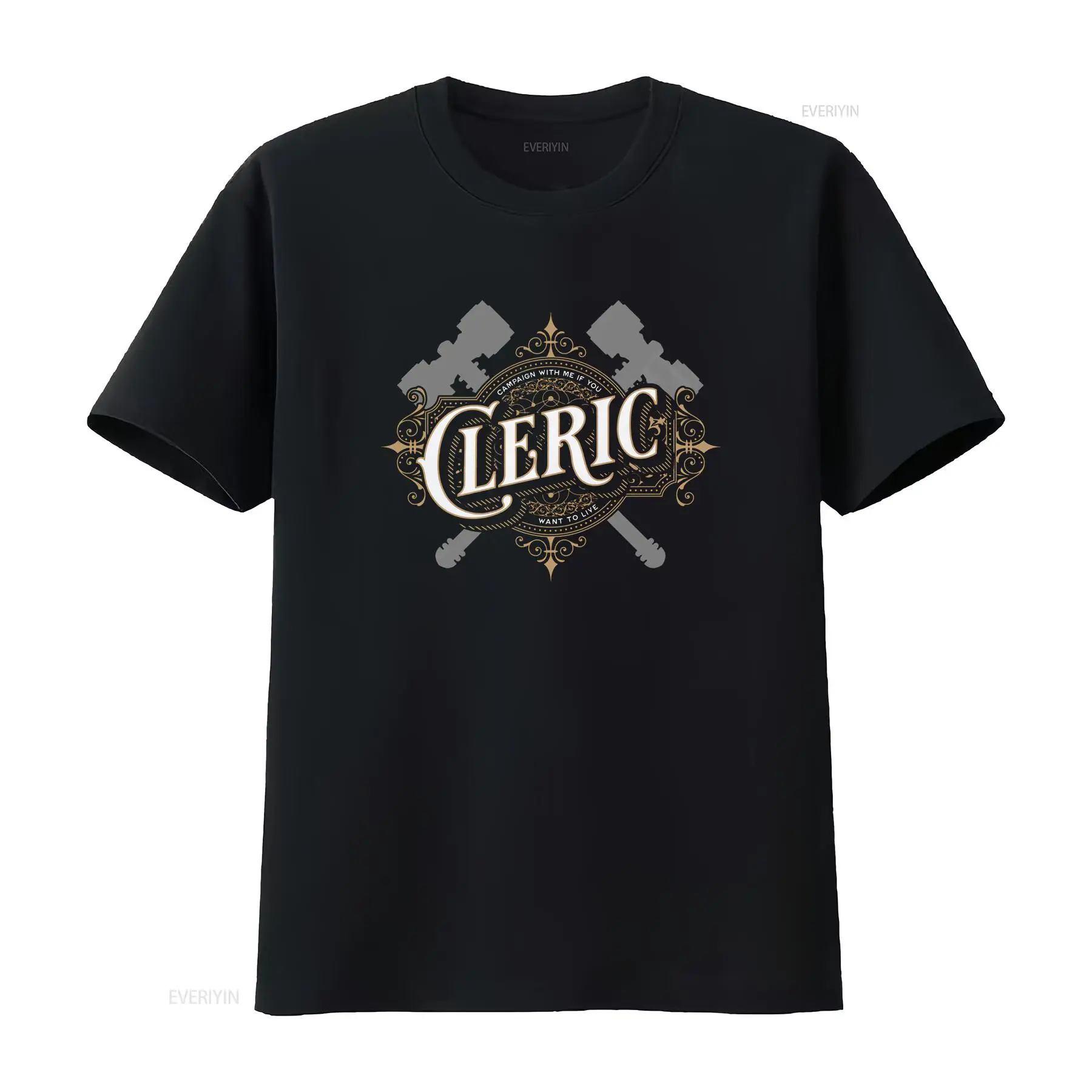 Vintage Fashion Font - Camiseta DnD Cleric com fonte retrô