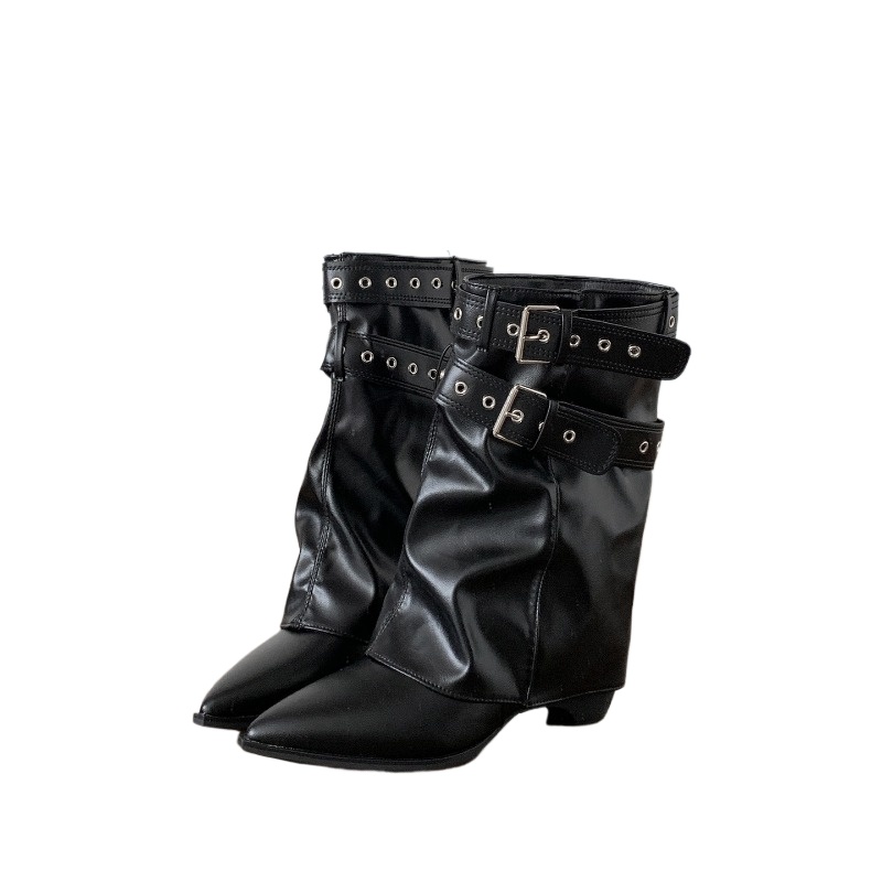 Vintage Fashion Ladies - Botas Femininas de Cano Médio com
