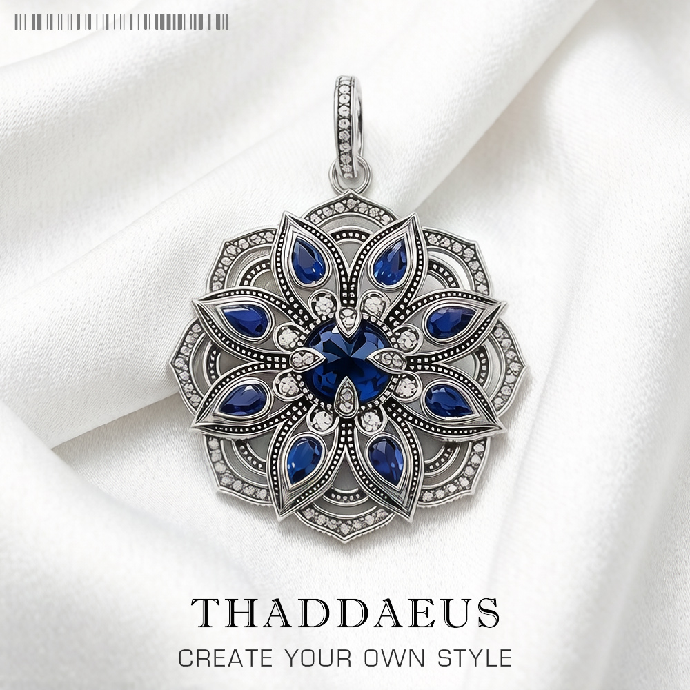 Vintage Fashion Jewelry Brands - Pingente De Flor De Lótus Azul