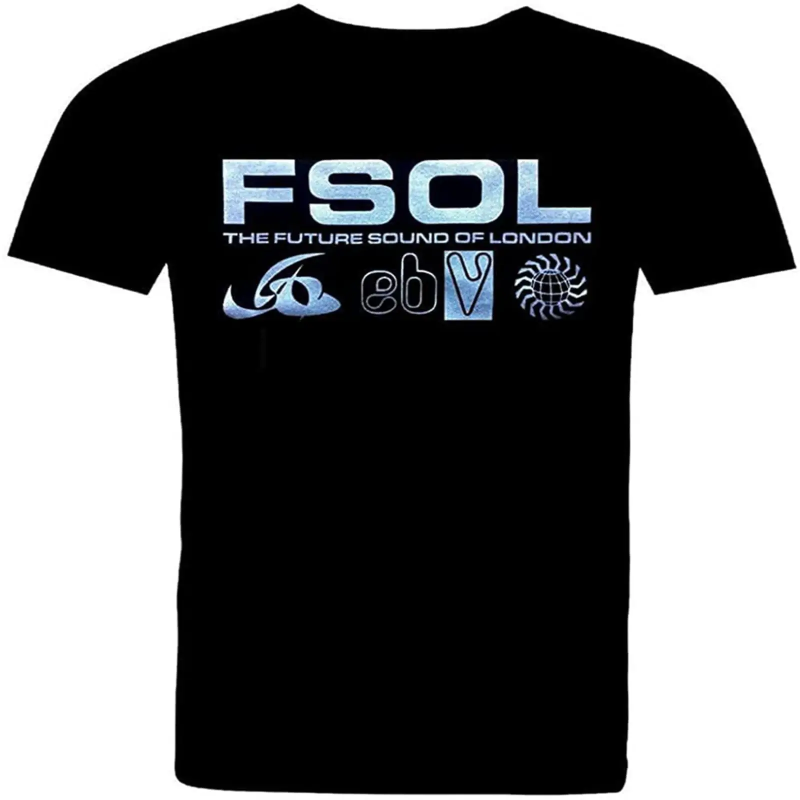 Vintage Fashion London - Camiseta de algodão com logotipos prateados