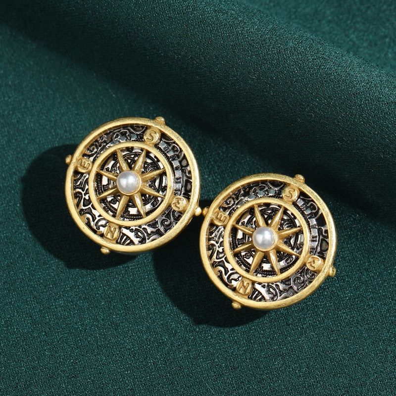 Vintage Fashion Jewelry Brands - Brincos de Bússola Vintage para Mulheres,