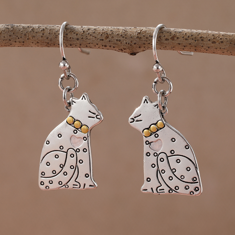 Vintage Fashion Ideas - Brincos Pendentes de Gato Fofo para