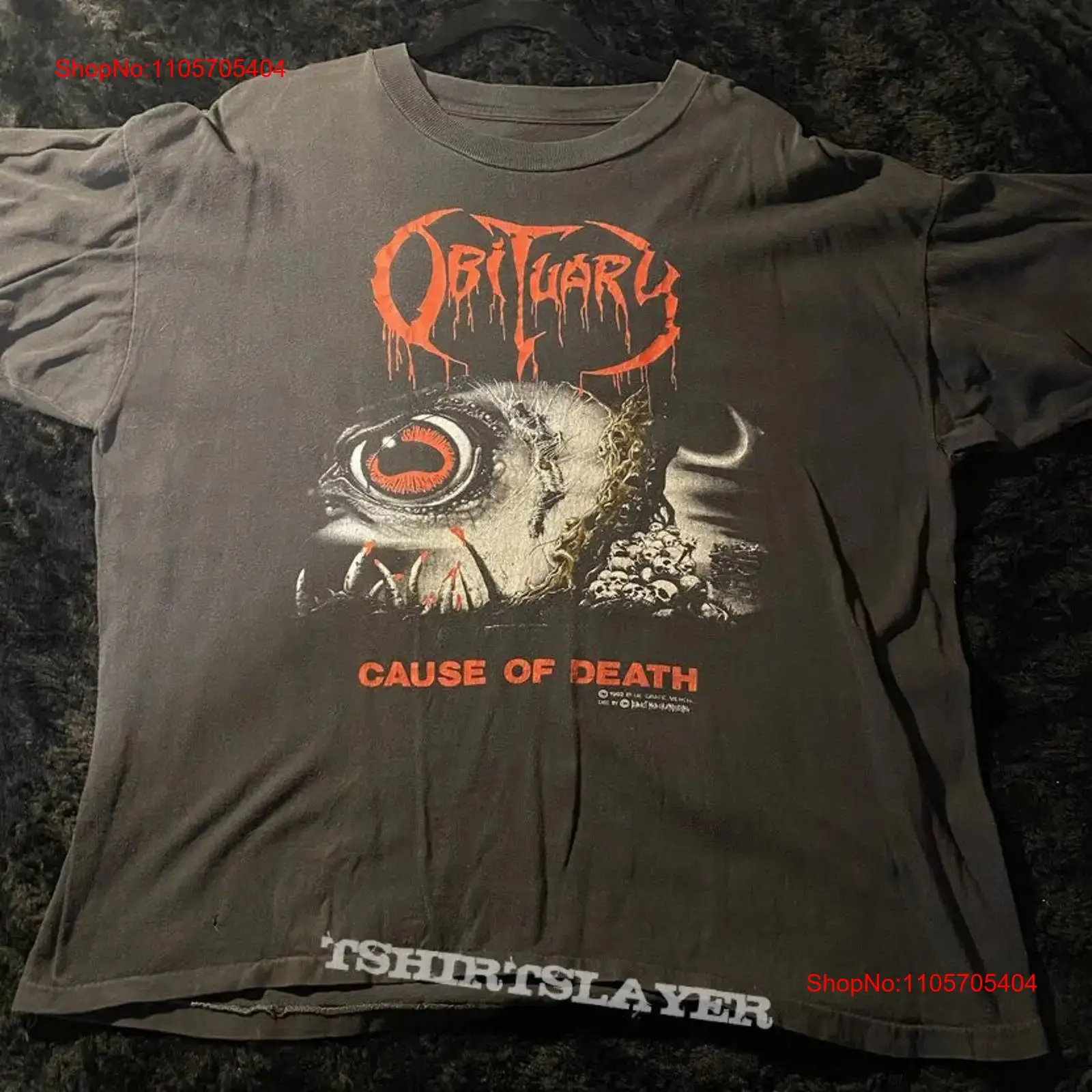 Vintage Fashion Obituaries - Camiseta preta estilo clássico Obituary Cause