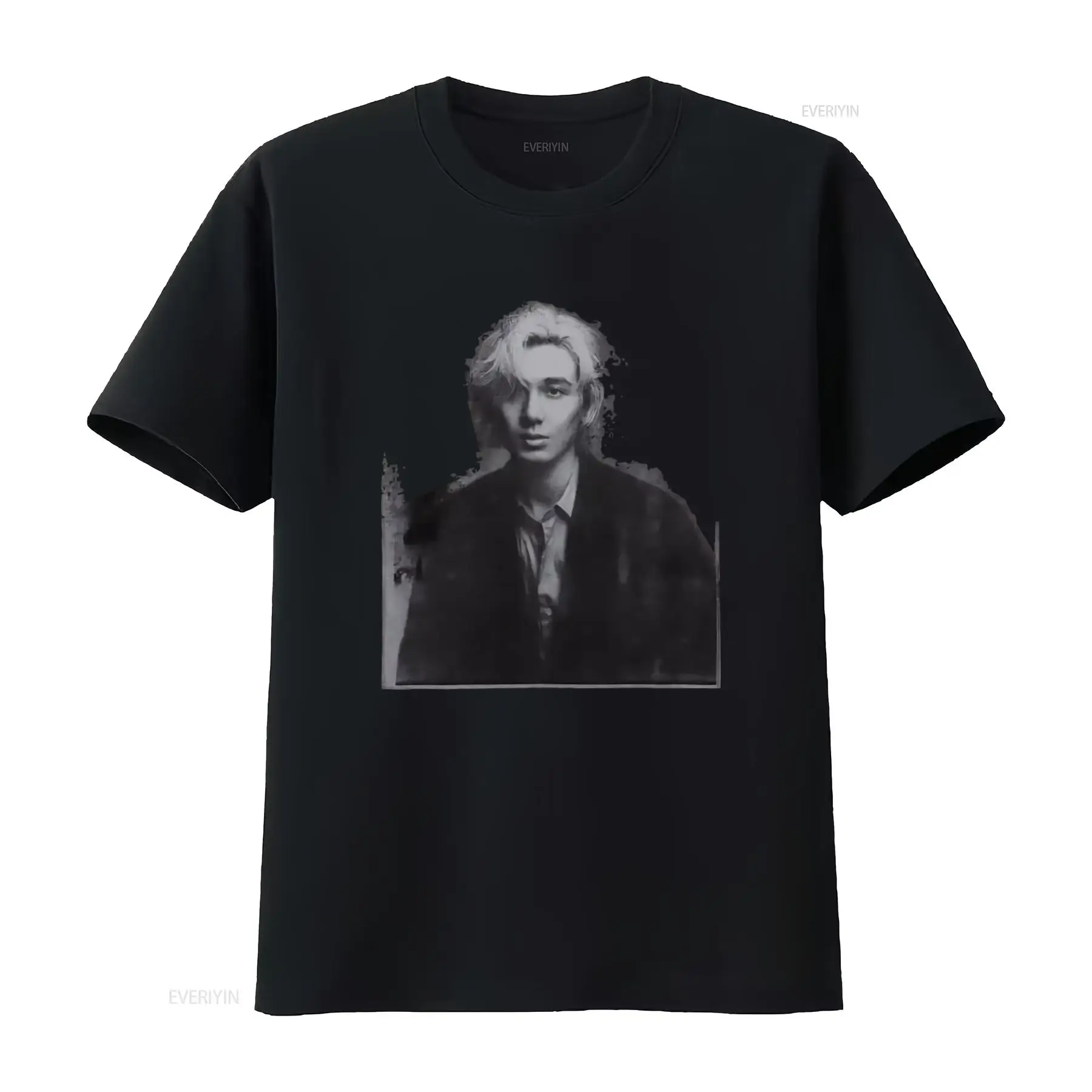 Vintage Fashion Japan - Camiseta de Algodão Preta Fujii Kaze