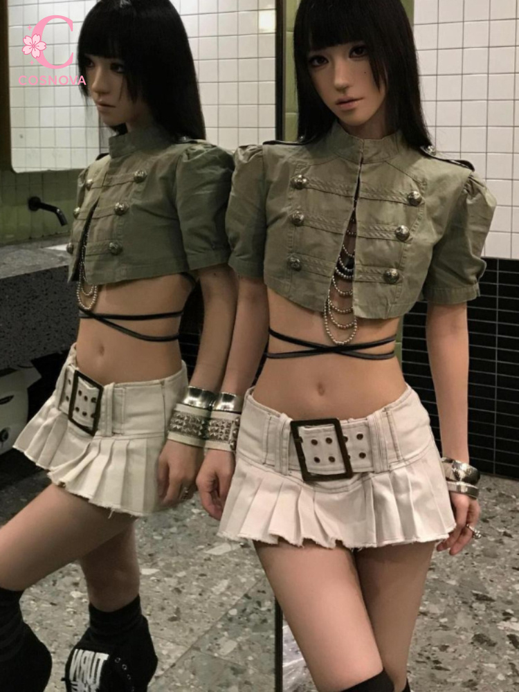 Vintage Fashion De - Conjunto Feminino Vintage Punk Baddie Napoleônico