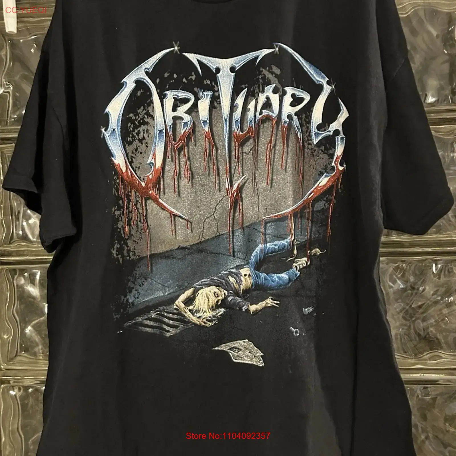 Vintage Fashion Obituaries - Camiseta Obituário Preta Reimpressa para Homens