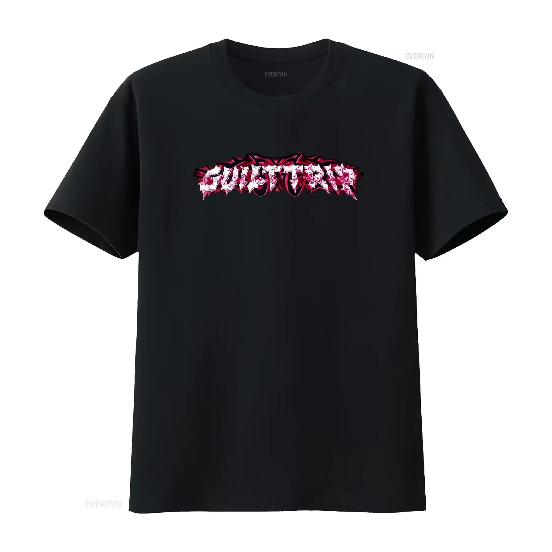 Vintage Fashion Font - Camiseta Casual Unissex Gótica de Metal