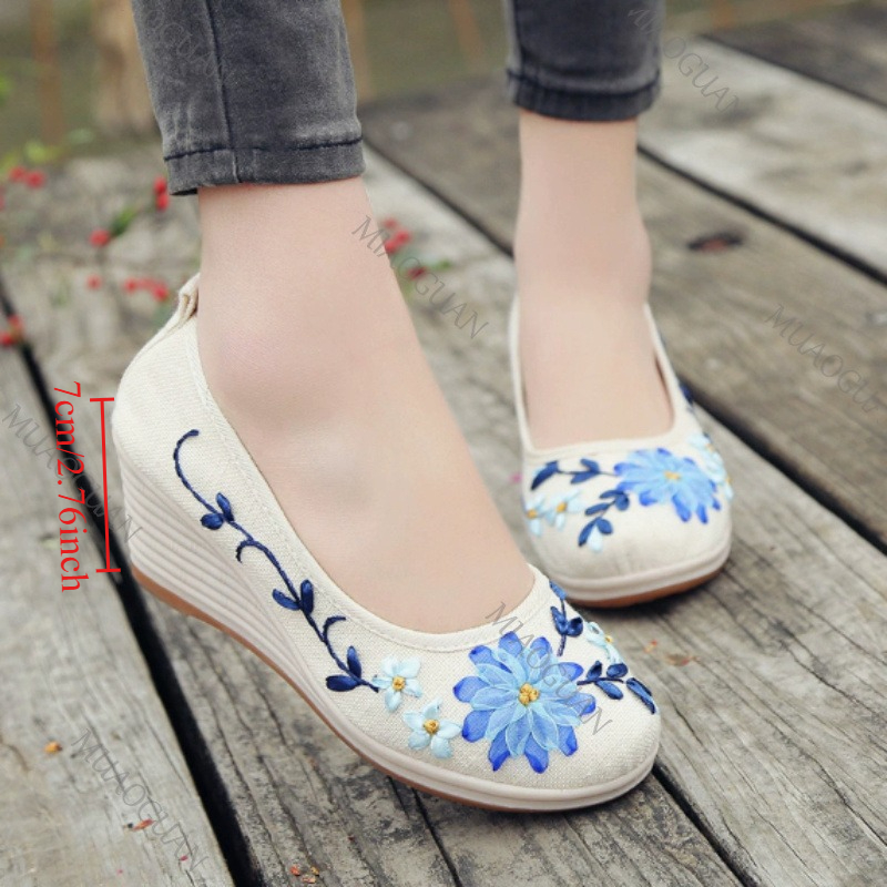 Vintage Fashion Female - Sapatos Femininos Confortáveis com Plataforma e
