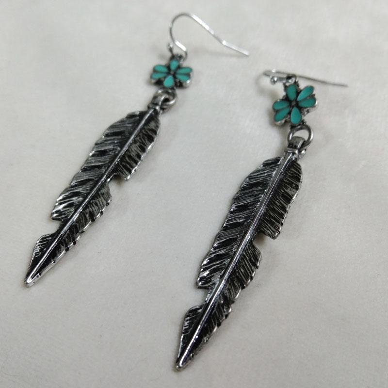 Vintage Fashion Jewelry Brands - Brincos de penas de prata antigos,