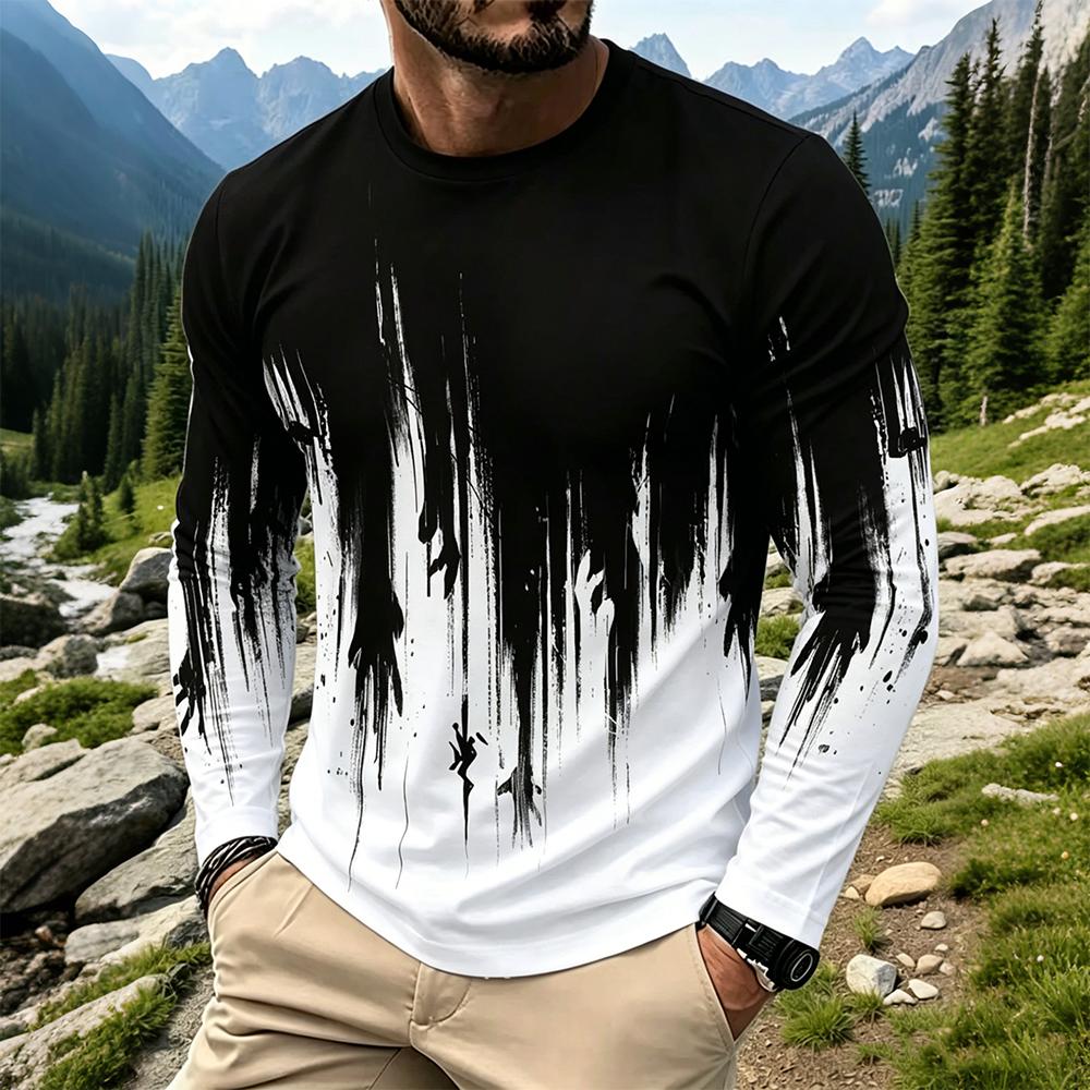 Vintage Fashion - Camiseta Masculina de Manga Longa com
