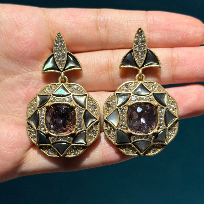 Brincos redondos vintage de am - Vintage Fashion Jewelry Brands avaliação e preço