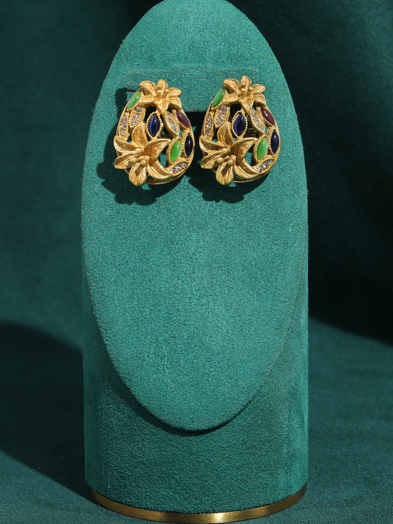 Brincos vintage de vidro color - Vintage Fashion Jewelry Brands avaliação e preço
