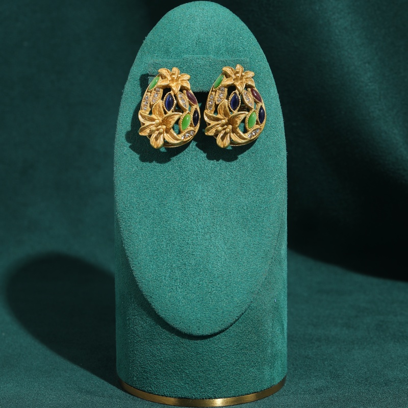 Brincos vintage de vidro color - Vintage Fashion Jewelry Brands avaliação e preço