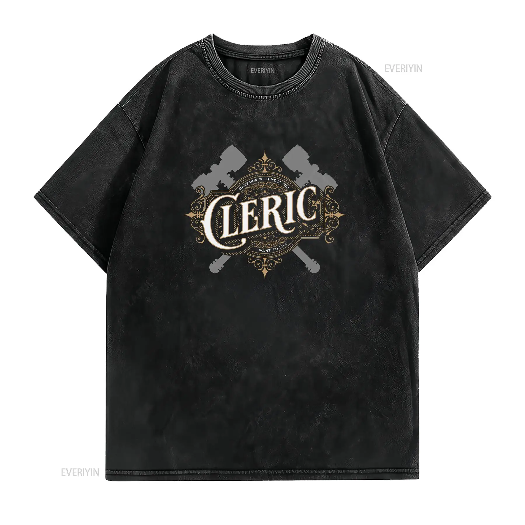 Camiseta DnD Cleric com fonte  - Vintage Fashion Font avaliação e preço