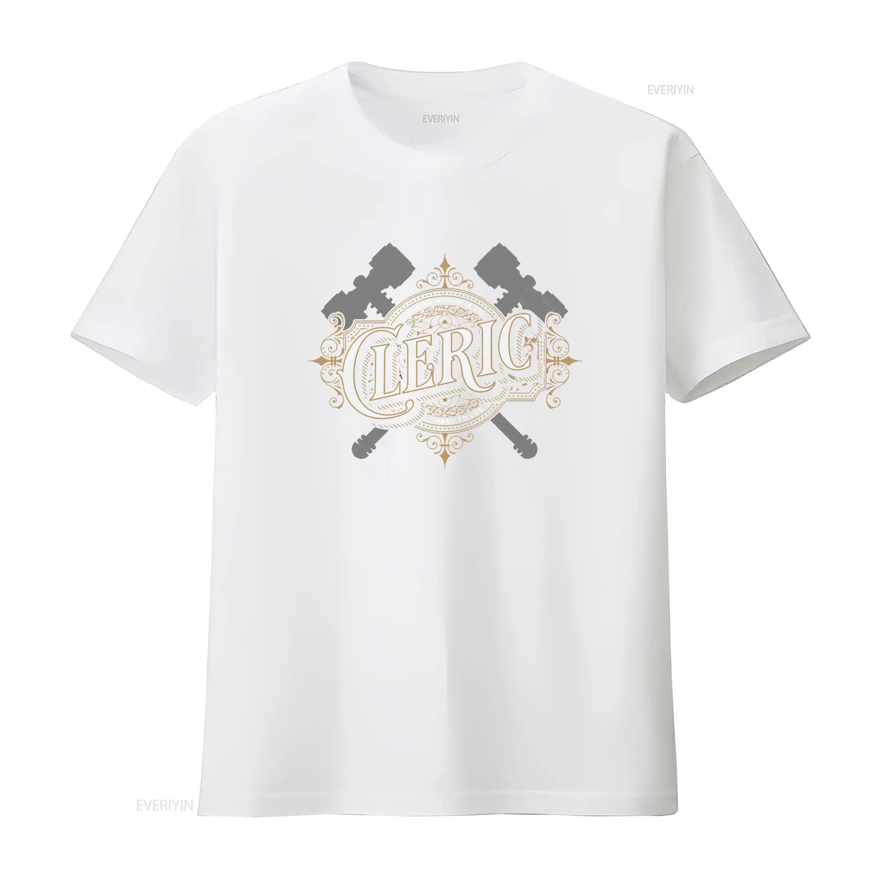Camiseta DnD Cleric com fonte  - Vintage Fashion Font avaliação e preço