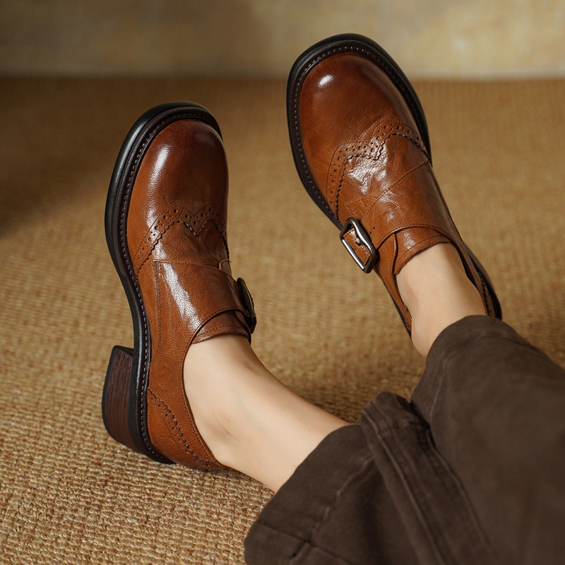 Novos Sapatos Brogue com Fivel - Vintage Fashion Ladies avaliação e preço