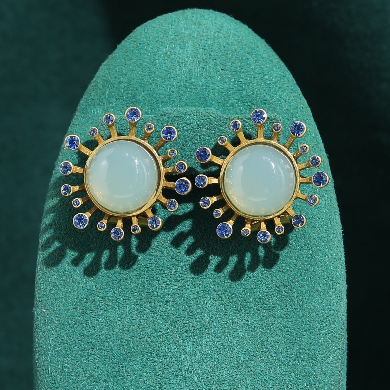 Brincos Vintage de Ágata Verde - Vintage Fashion Jewelry Brands avaliação e preço