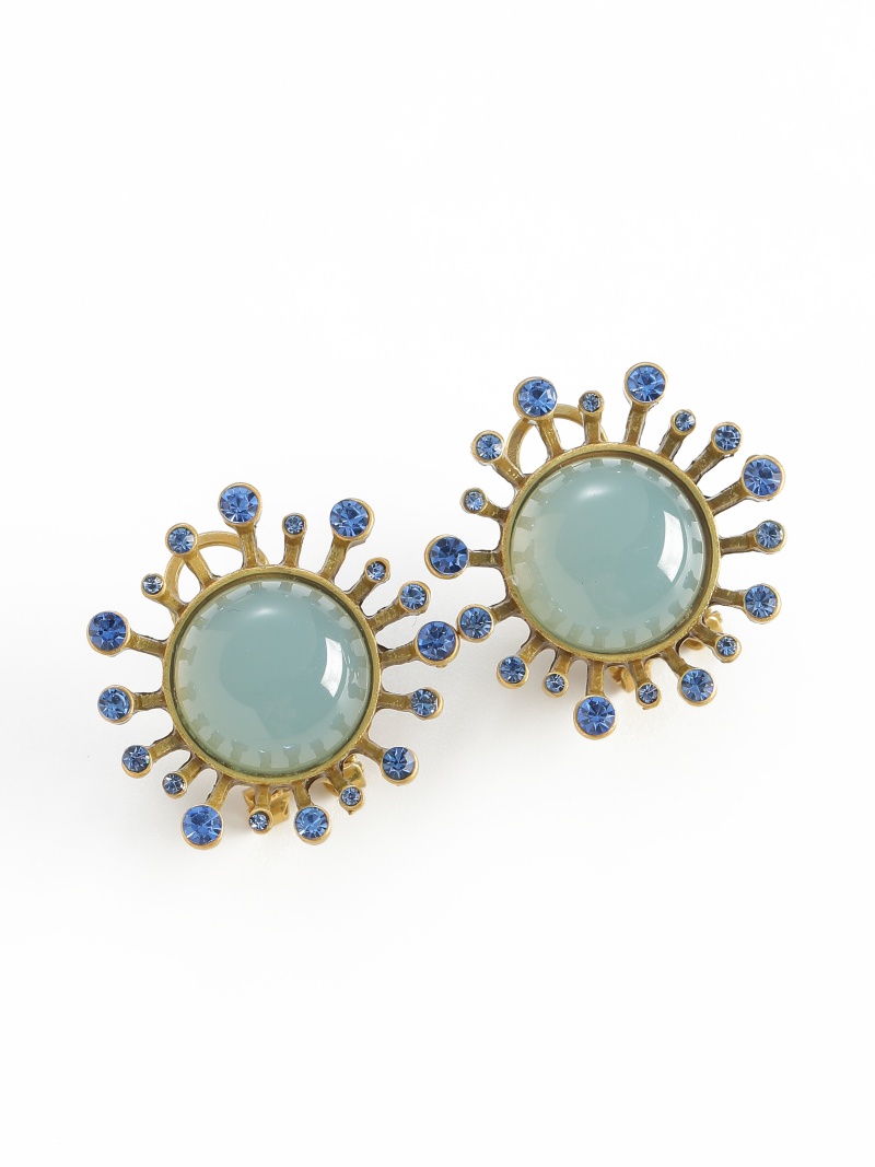 Brincos Vintage de Ágata Verde - Vintage Fashion Jewelry Brands avaliação e preço