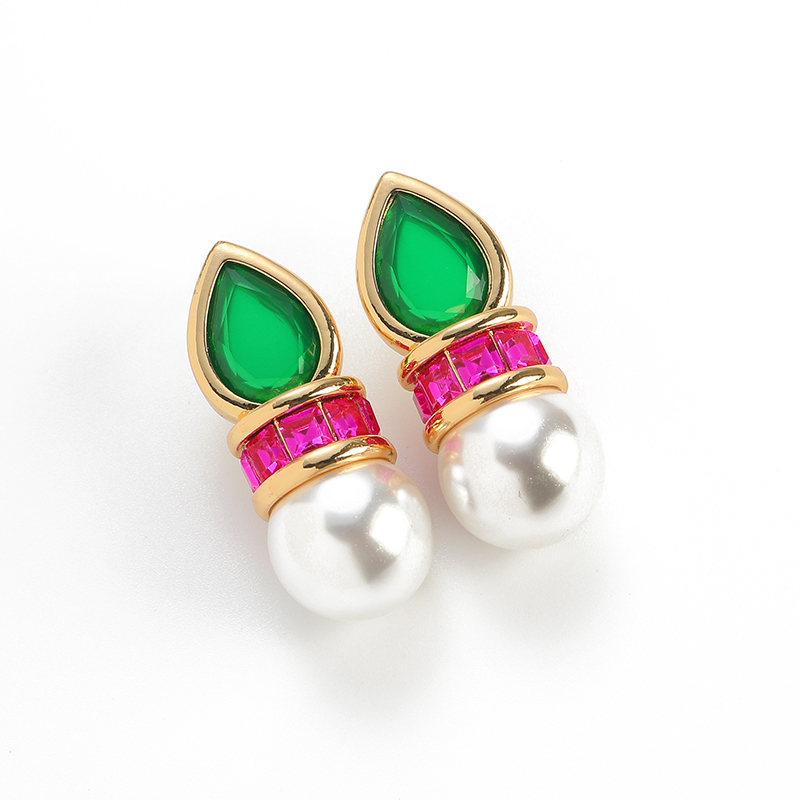 Brincos de Pérola com Zircônia - Vintage Fashion Jewelry Brands avaliação e preço