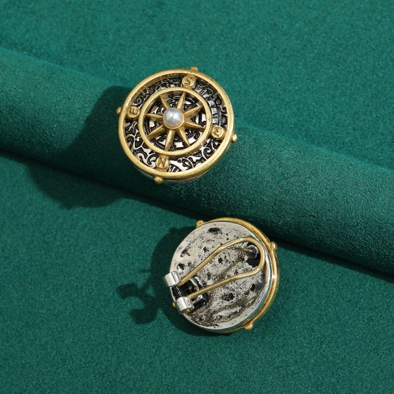 Brincos de Bússola Vintage par - Vintage Fashion Jewelry Brands avaliação e preço