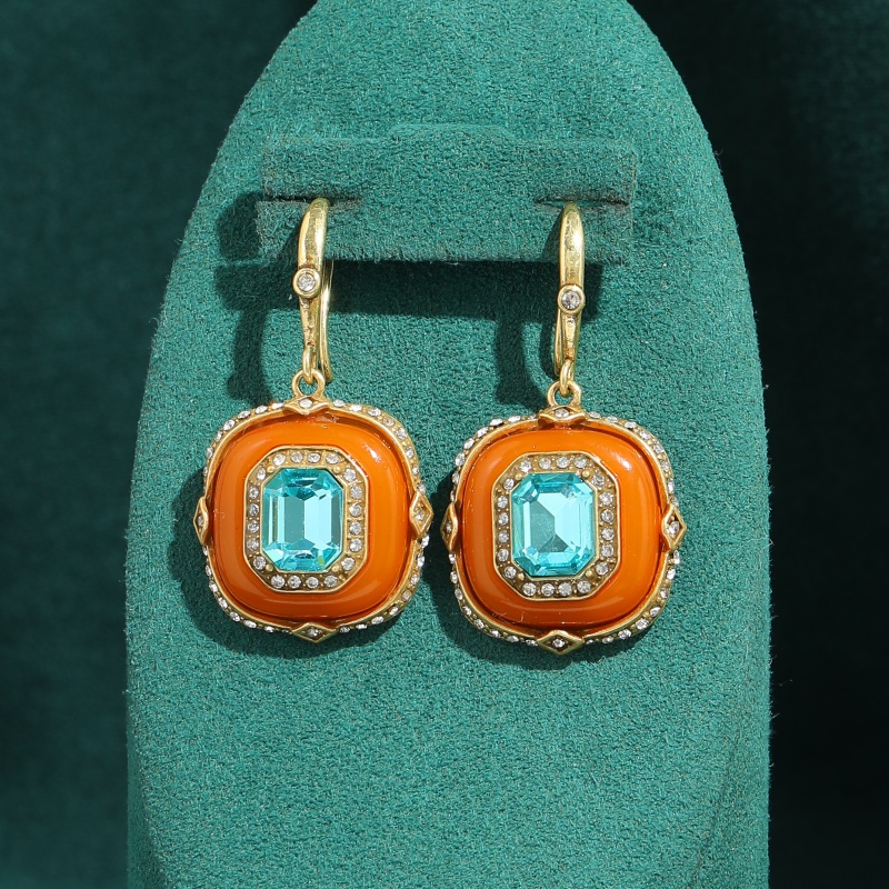 Brincos vintage de cristal azu - Vintage Fashion Jewelry Brands avaliação e preço