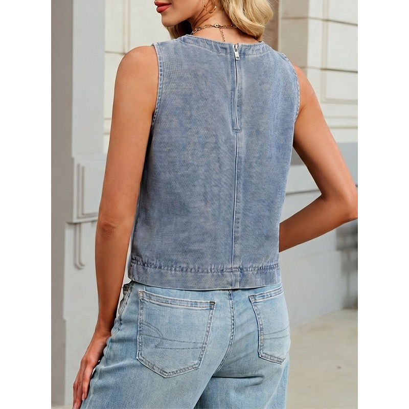 Colete Jeans Feminino Casual B - Vintage Fashion Female avaliação e preço