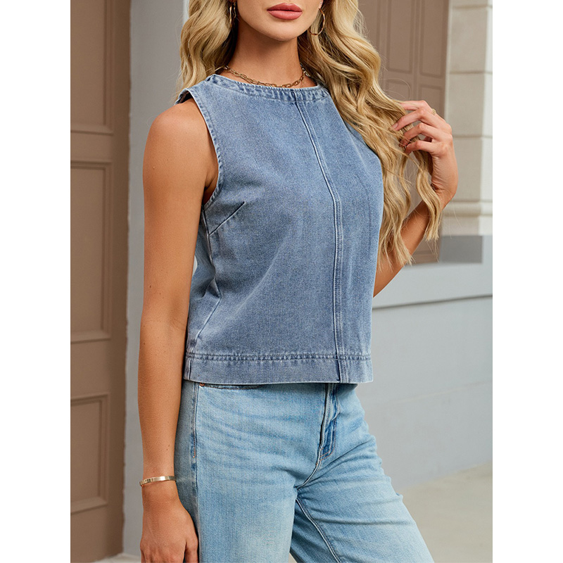 Colete Jeans Feminino Casual B - Vintage Fashion Female avaliação e preço