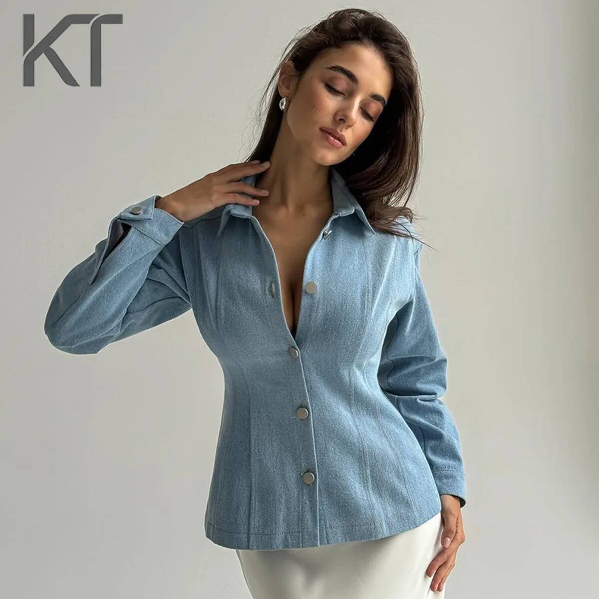 Camisa Jeans Vintage KT para M - Vintage Fashion For Women avaliação e preço