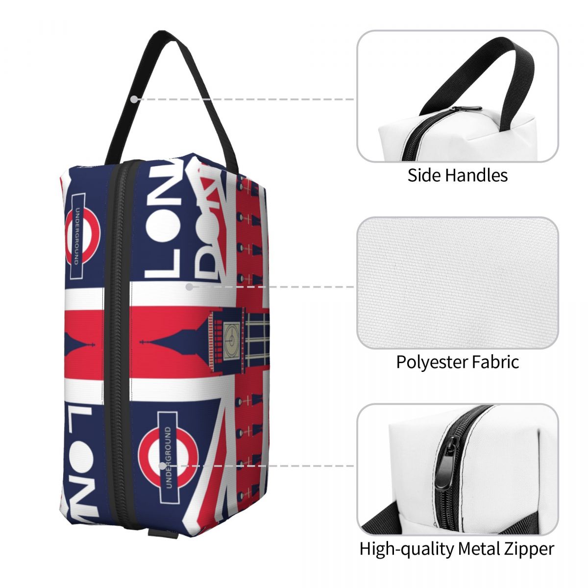 Bandeira britânica saco cosmét - Vintage Fashion London avaliação e preço