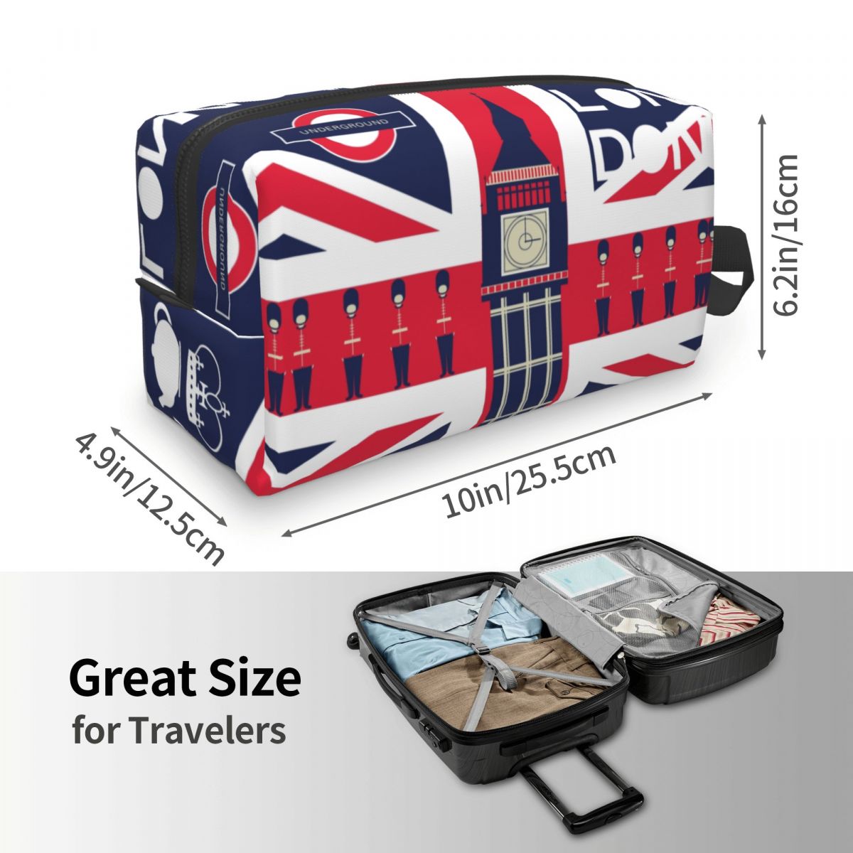 Bandeira britânica saco cosmét - Vintage Fashion London avaliação e preço