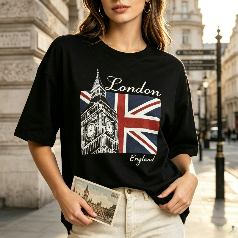 Camiseta Feminina 100% Algodão - Vintage Fashion London avaliação e preço