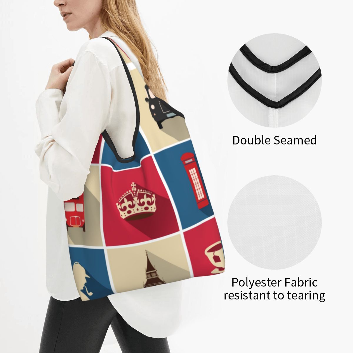 Moda personalizada sacola de c - Vintage Fashion London avaliação e preço
