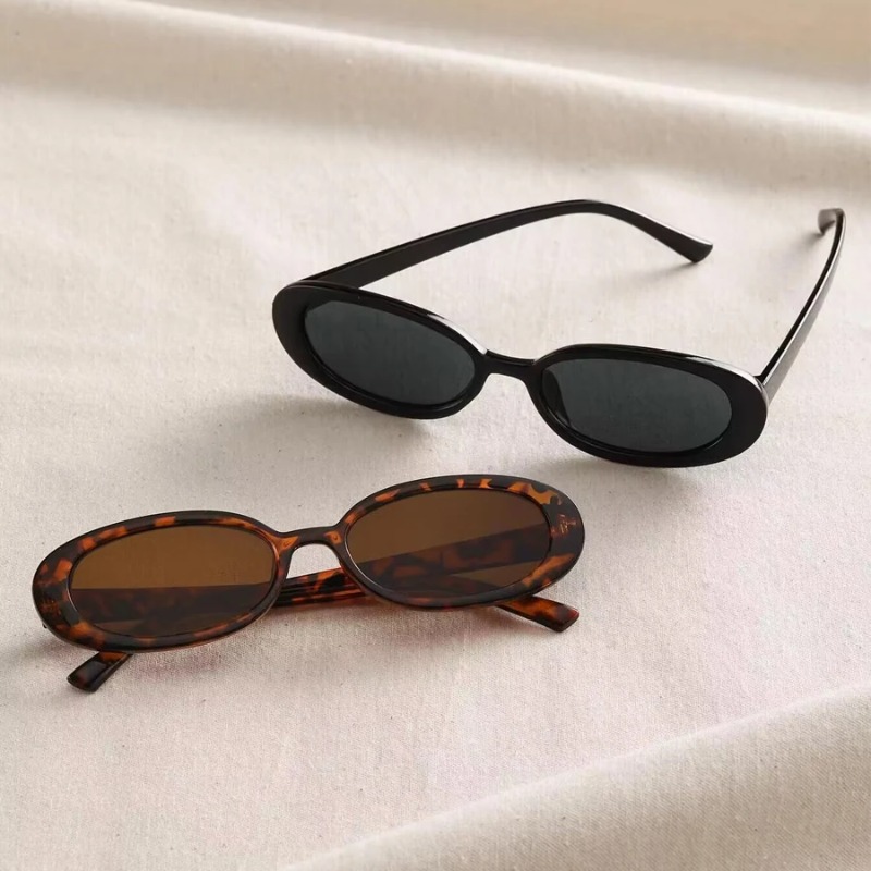 Óculos de sol ovais vintage fe - Vintage Fashion Aesthetic avaliação e preço