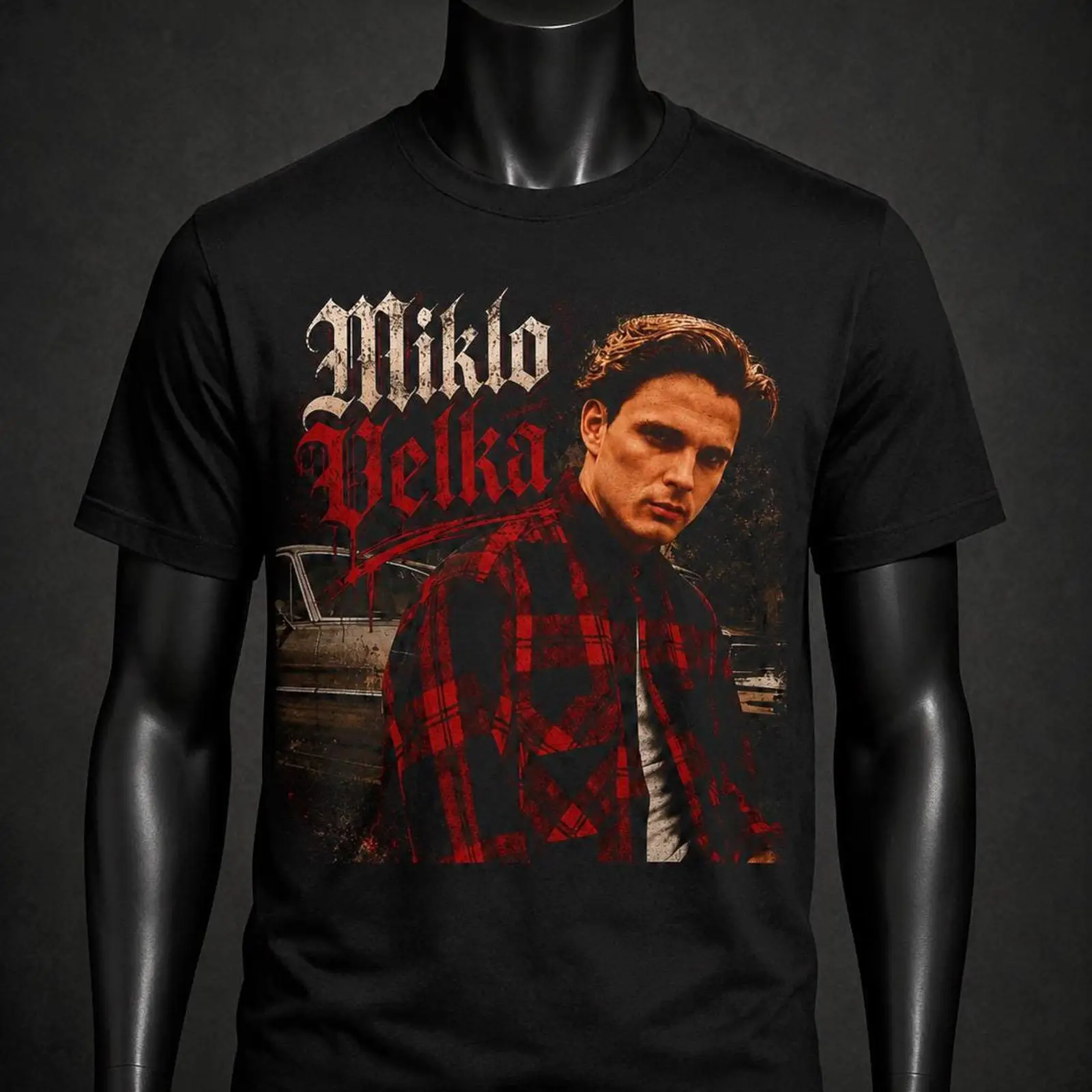 Camiseta Masculina Preta com E - Vintage Fashion Font avaliação e preço